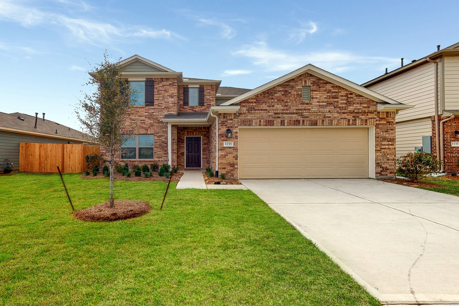 Texas Home With Dark-Colored Front Door